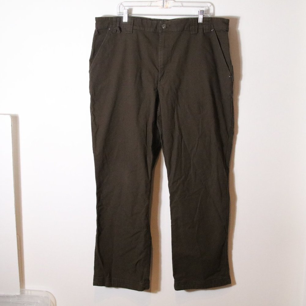 Duluth Flex Fire Hose Mens Brown Cargo Utility Jeans Pants Size 44 32